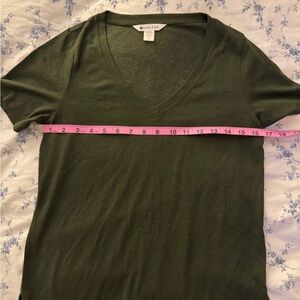 Athleta Olive V-Neck Tee in Deep Green